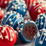 A delicious plate of Patriotic Oreo Balls
