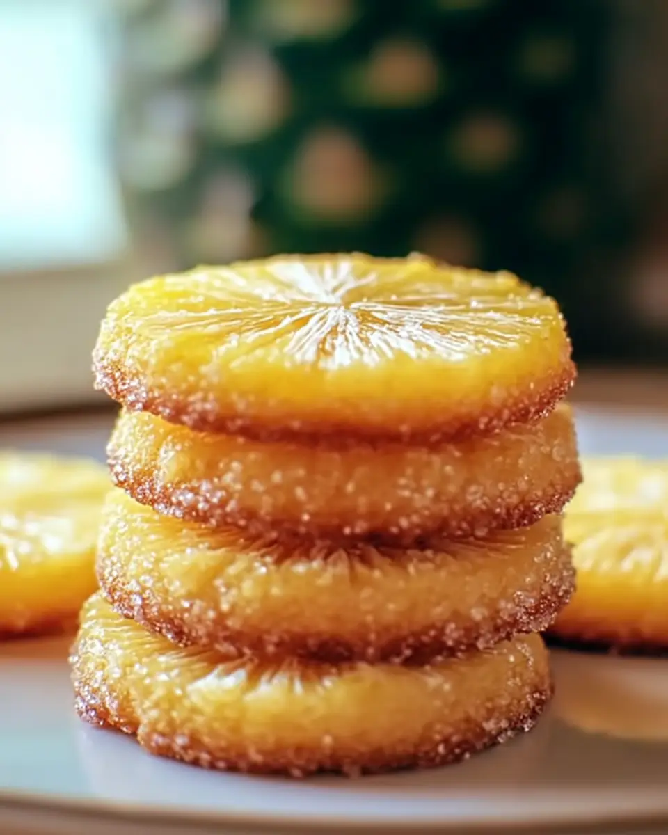 A delicious plate of Pineapple Upside Sugar Cookies