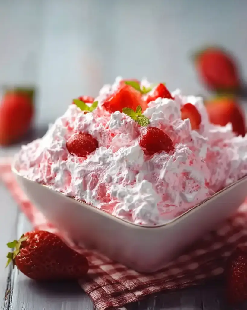 A delicious plate of Pink Fluff Salad