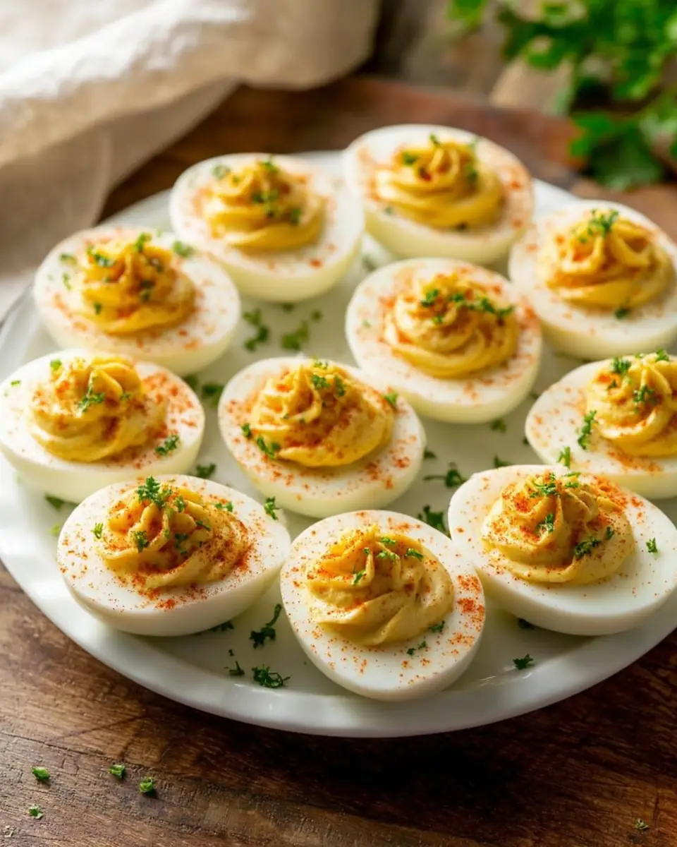 A delicious plate of Pioneer Woman Deviled Eggs Recipe
