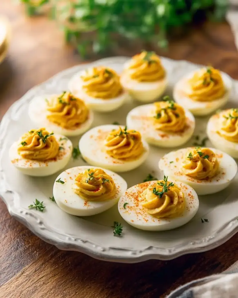 A delicious plate of Pioneer Woman Deviled Eggs Recipe