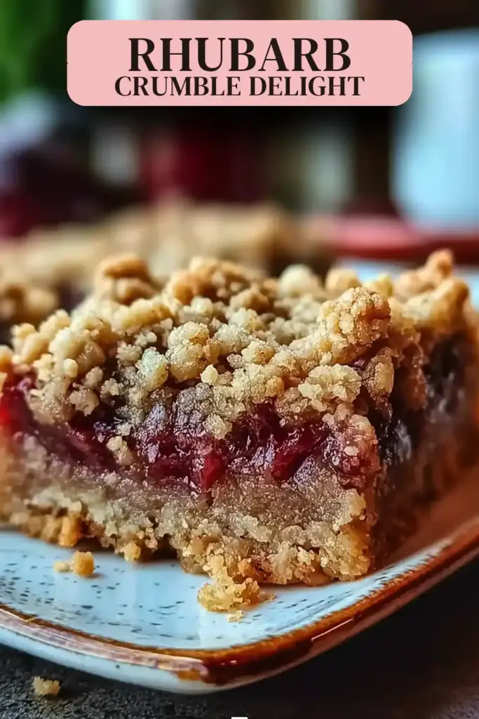 Pinterest pin (Design 2) for Cozy Rhubarb Crumble Bars