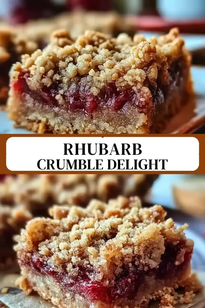 Pinterest pin (Design 3) for Cozy Rhubarb Crumble Bars