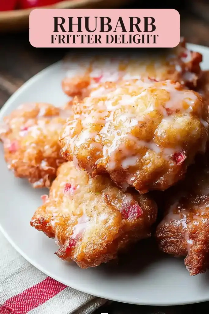 Pinterest pin (Design 2) for Baked Rhubarb Fritters