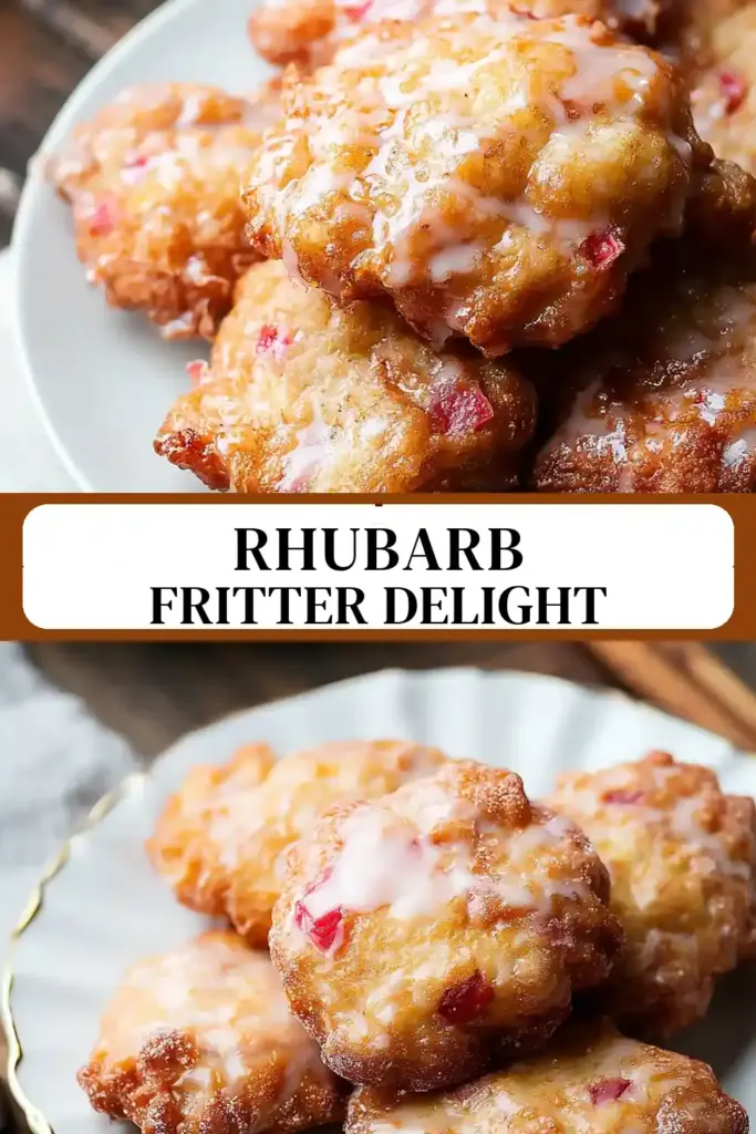 Pinterest pin (Design 3) for Baked Rhubarb Fritters