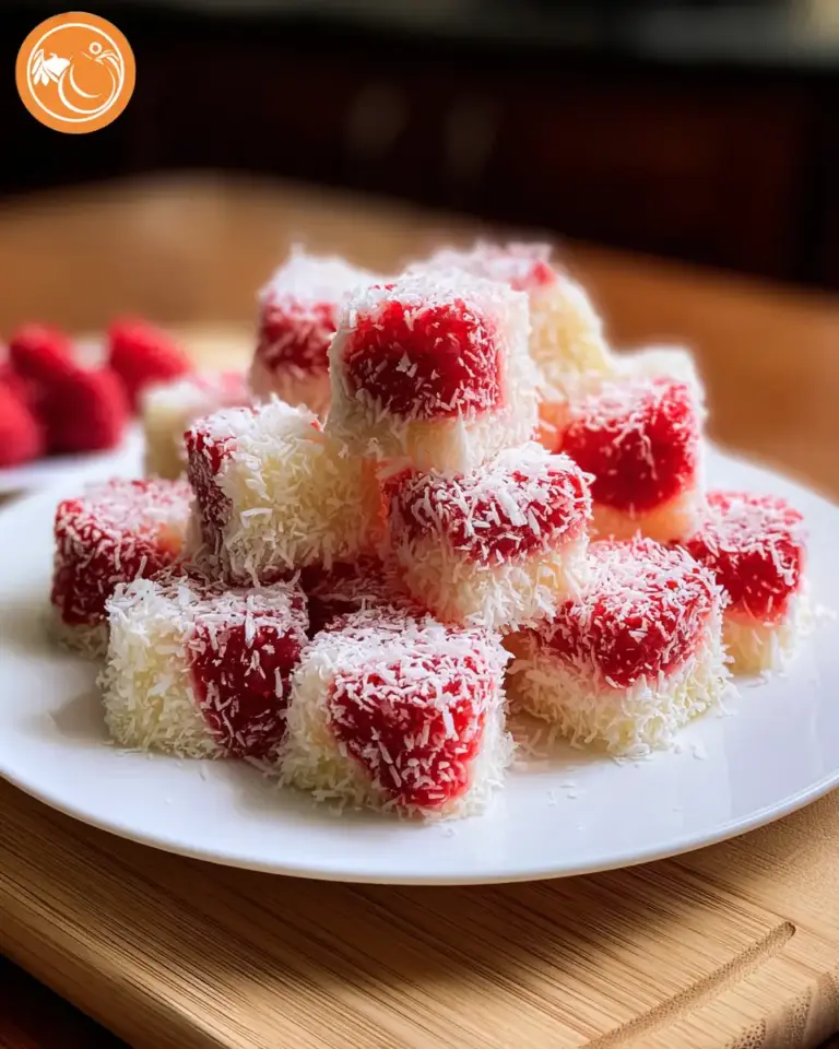 A delicious plate of Raspberry Coconut Cake Bites
