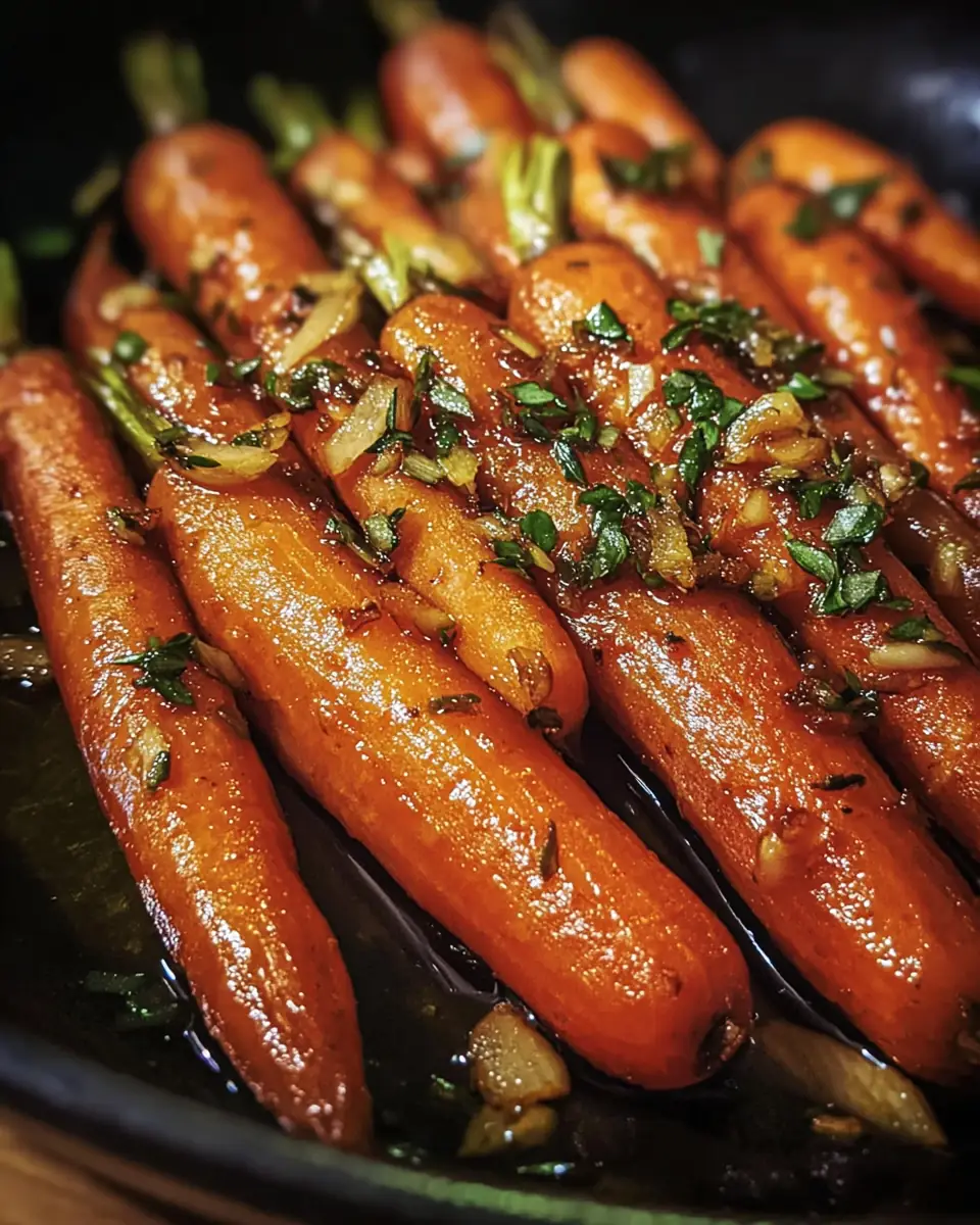 A delicious plate of Roasted Brown Butter Honey Garlic Carrots