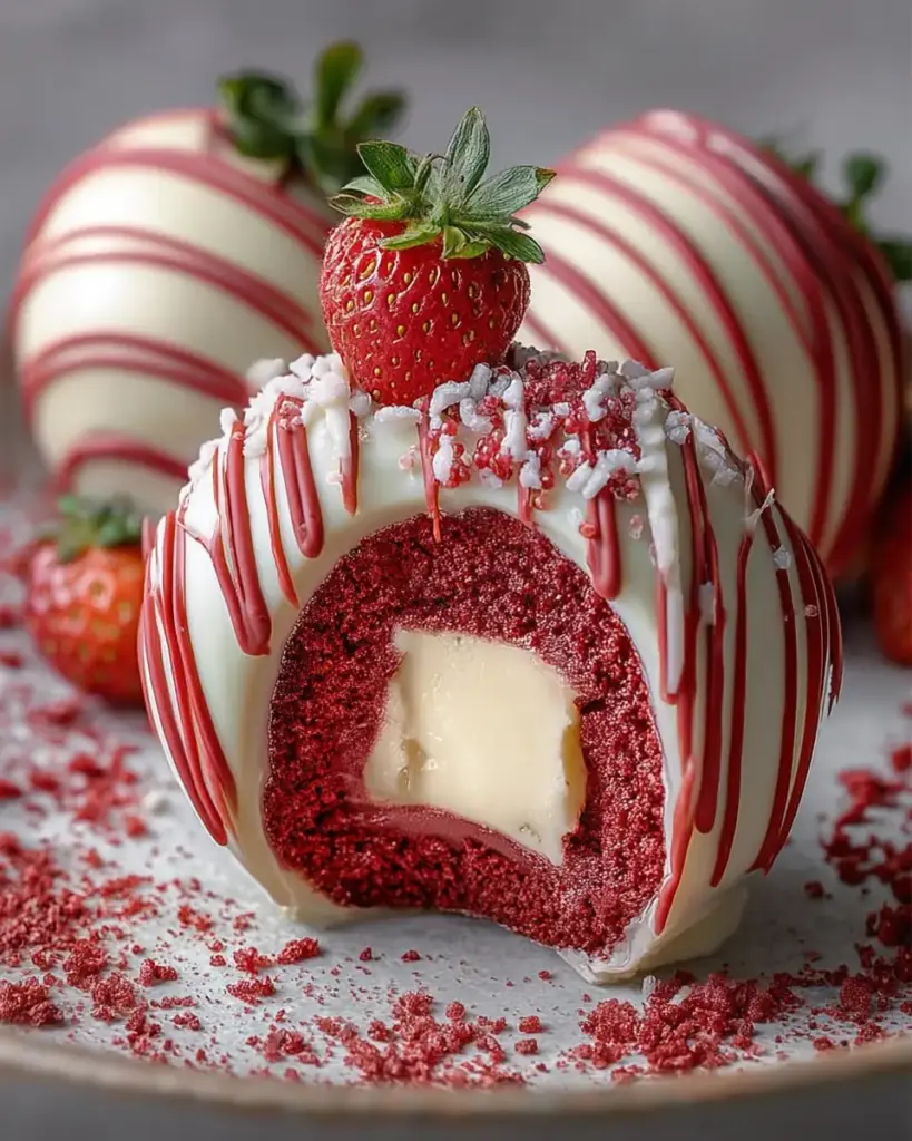 A delicious plate of Ruby Strawberry White Chocolate Dream Bombs