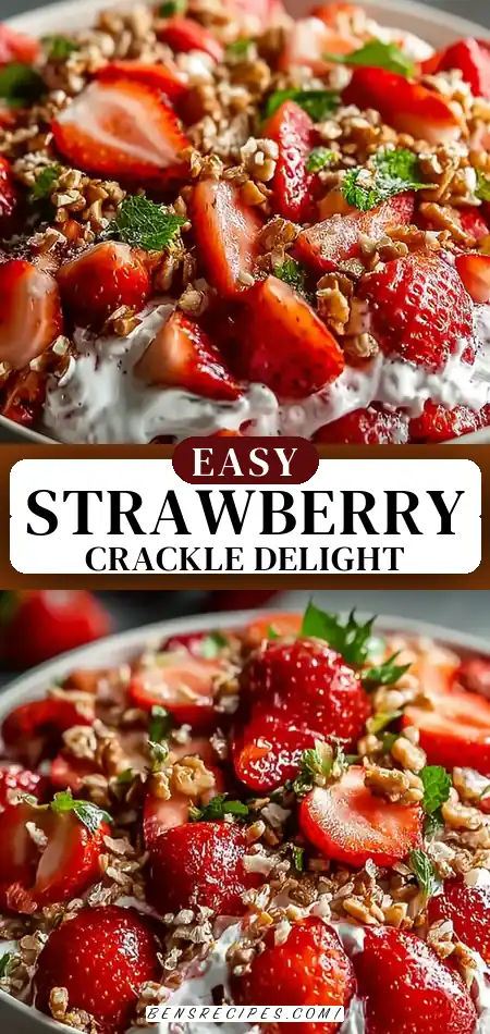 Pinterest pin (Design 3) for Tangy Strawberry Crackle Salad – A Summer Sensation