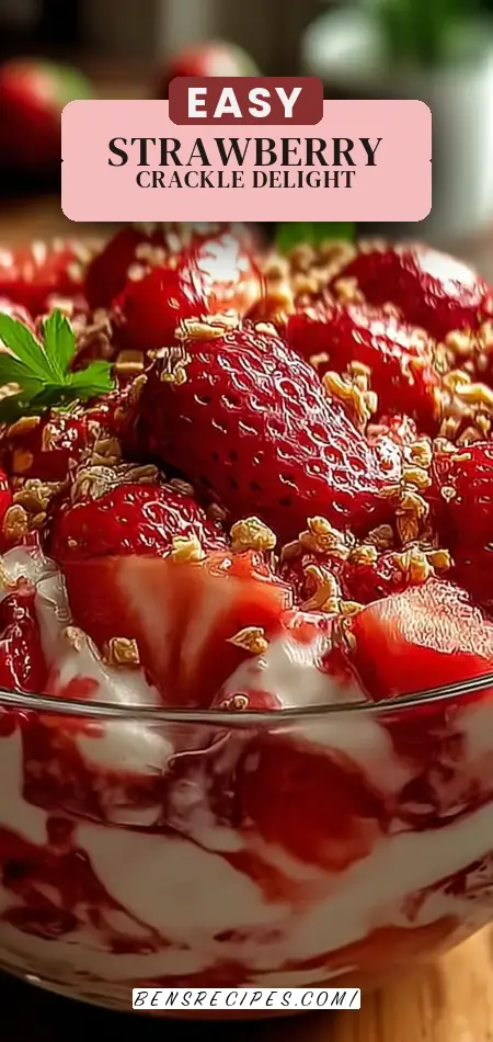 Pinterest pin (Design 2) for Delicious Strawberry Crackle Salad for Sweet Summer Cheers