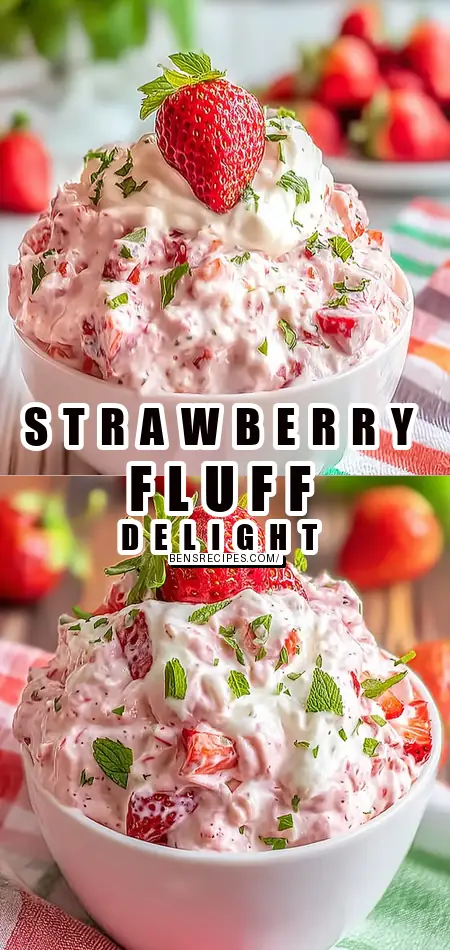 Pinterest pin (Design 1) for Easy Strawberry Fluff