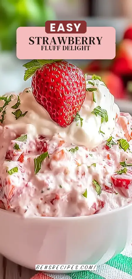 Pinterest pin (Design 2) for Easy Strawberry Fluff