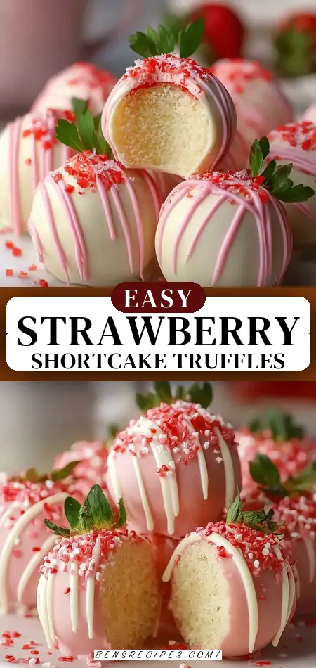 Pinterest pin (Design 3) for Strawberry Shortcake Truffles