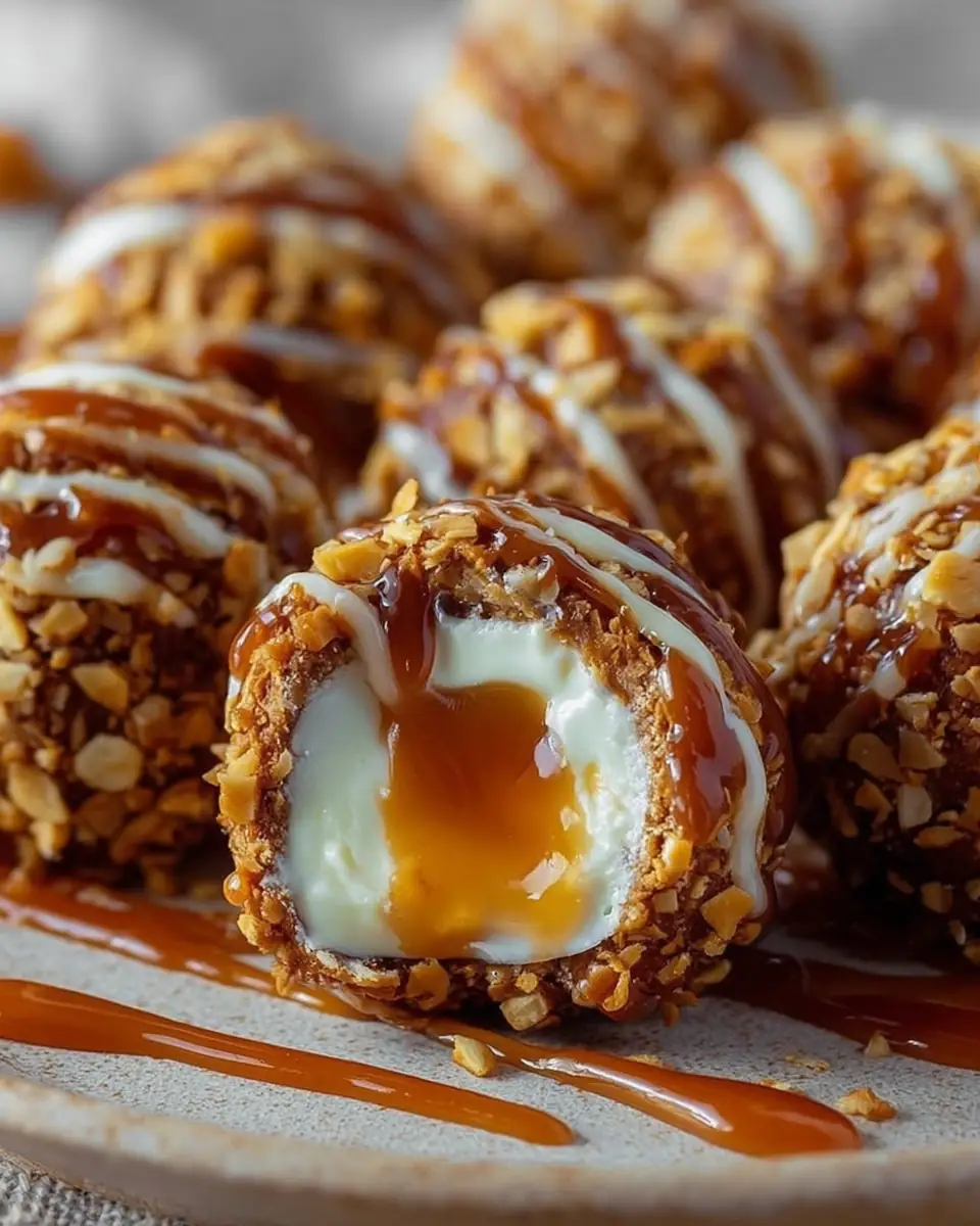 A delicious plate of Salted Caramel Pretzel Cheesecake Balls