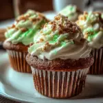 A delicious plate of Shamrock Shake Cupcakes