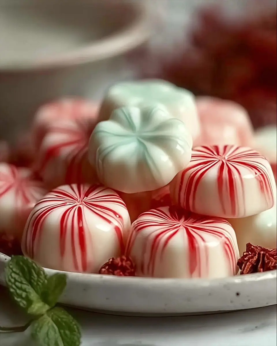 A delicious plate of Soft Christmas Peppermints (Old-Fashioned Butter Mints)