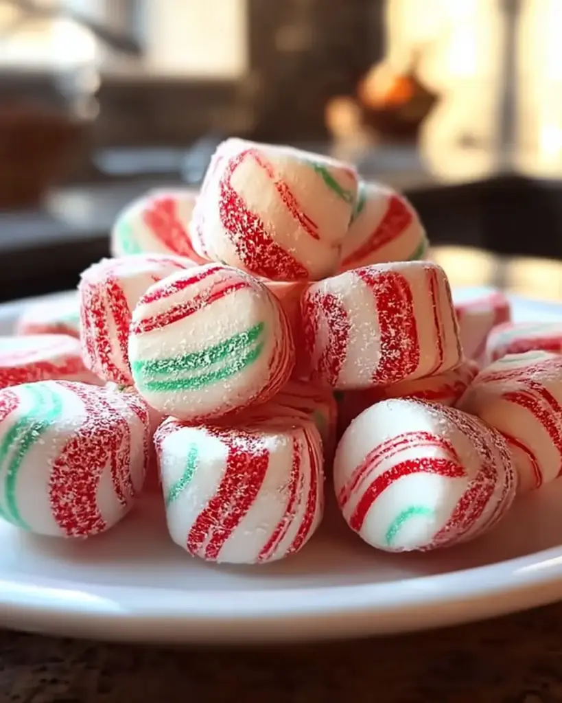 A delicious plate of Soft Christmas Peppermints