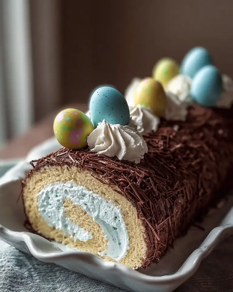 A delicious plate of Speckled Robin’s Egg Cake Roll