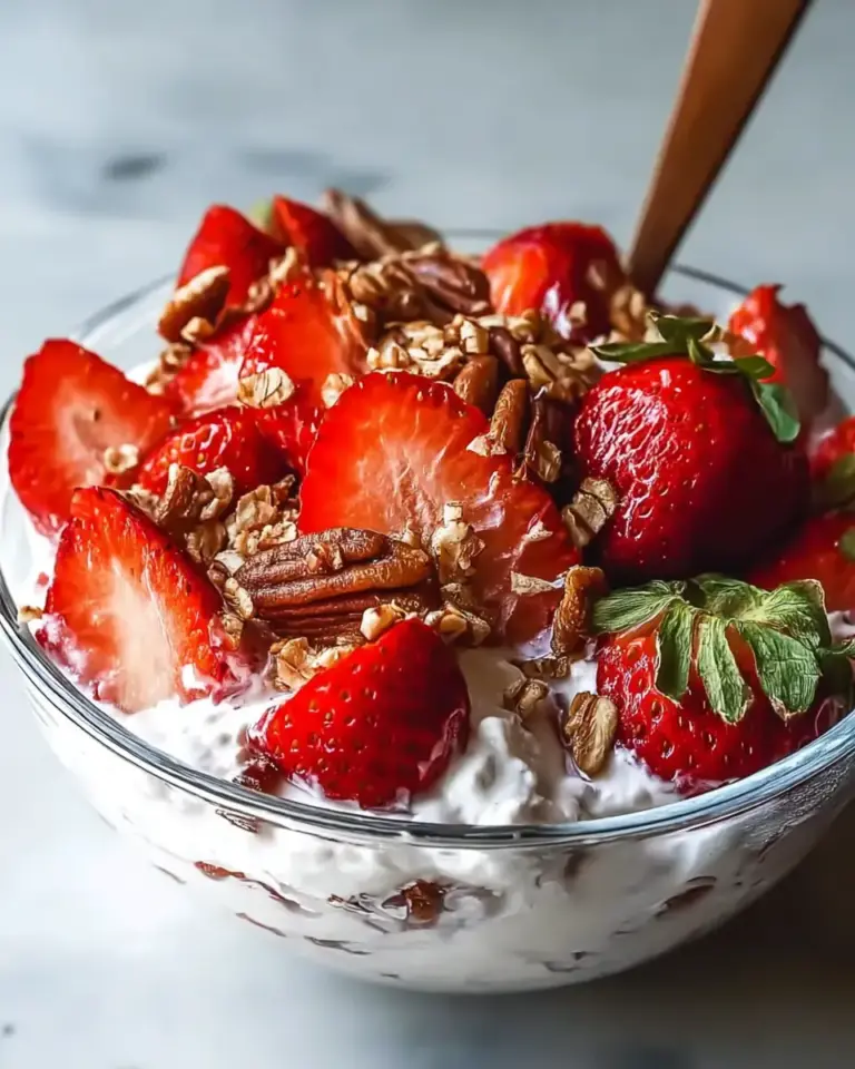 A delicious plate of Strawberry Crackle Salad Recipe