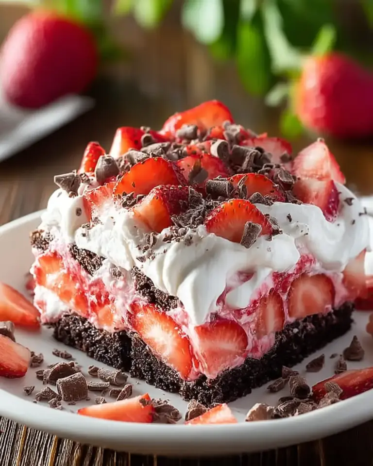 A delicious plate of Strawberry Earthquake Cake: A Deliciously Unique Dessert