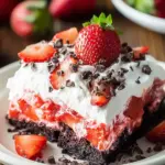 A delicious plate of Strawberry Earthquake Cake: A Deliciously Unique Dessert