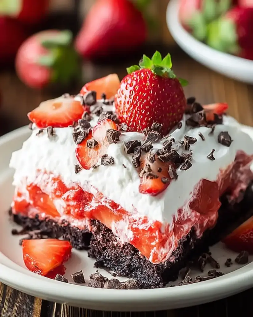 A delicious plate of Strawberry Earthquake Cake: A Deliciously Unique Dessert