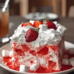 A delicious plate of Strawberry Fluff Salad