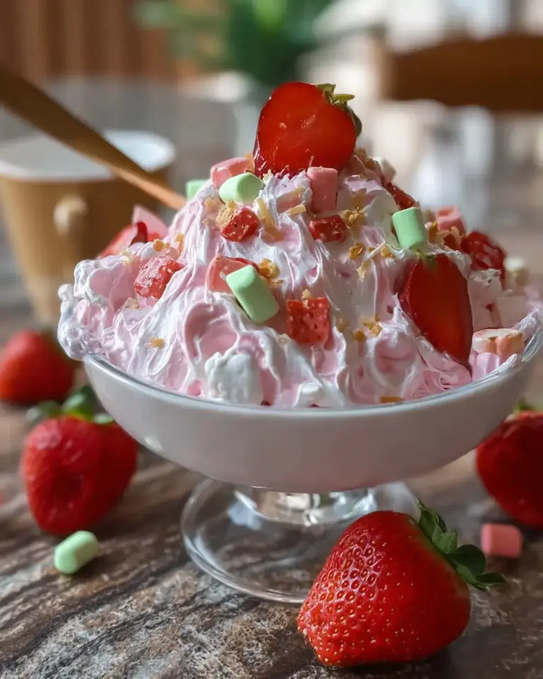 A delicious plate of Strawberry Fluff