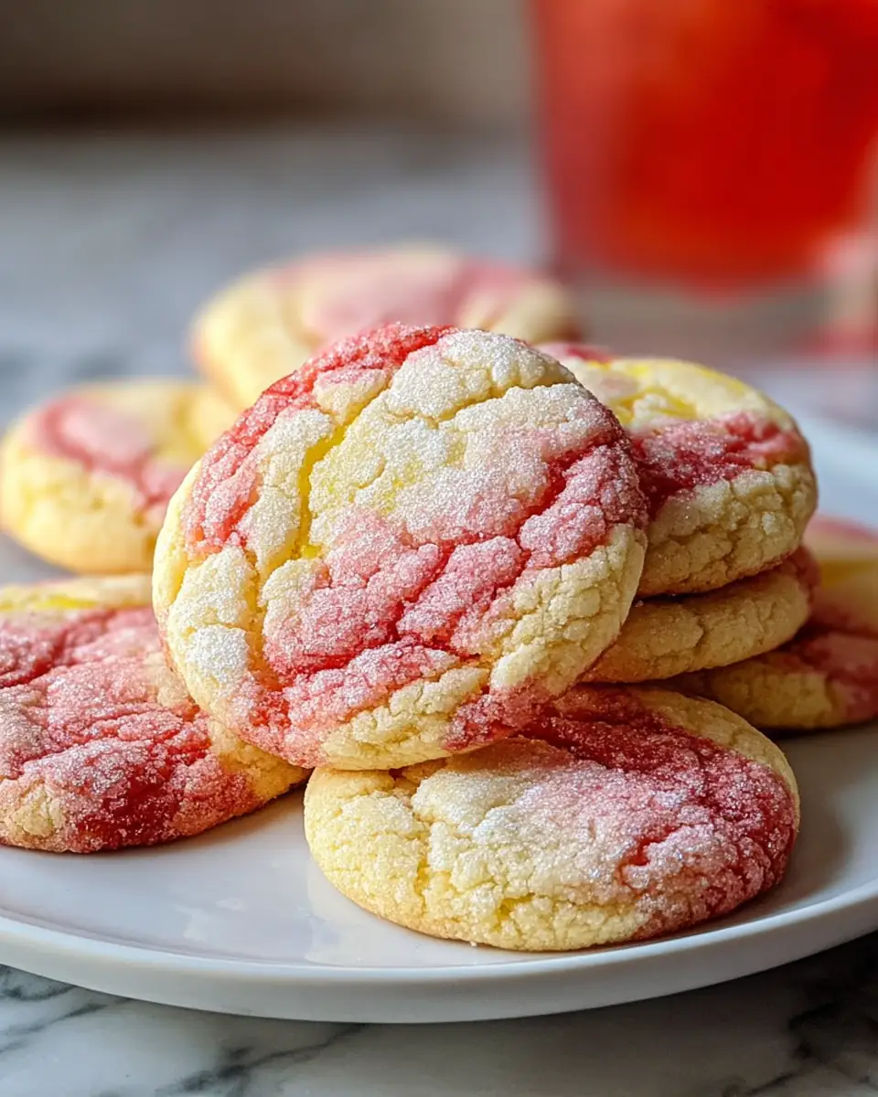 A delicious plate of Strawberry Lemonade Cookies