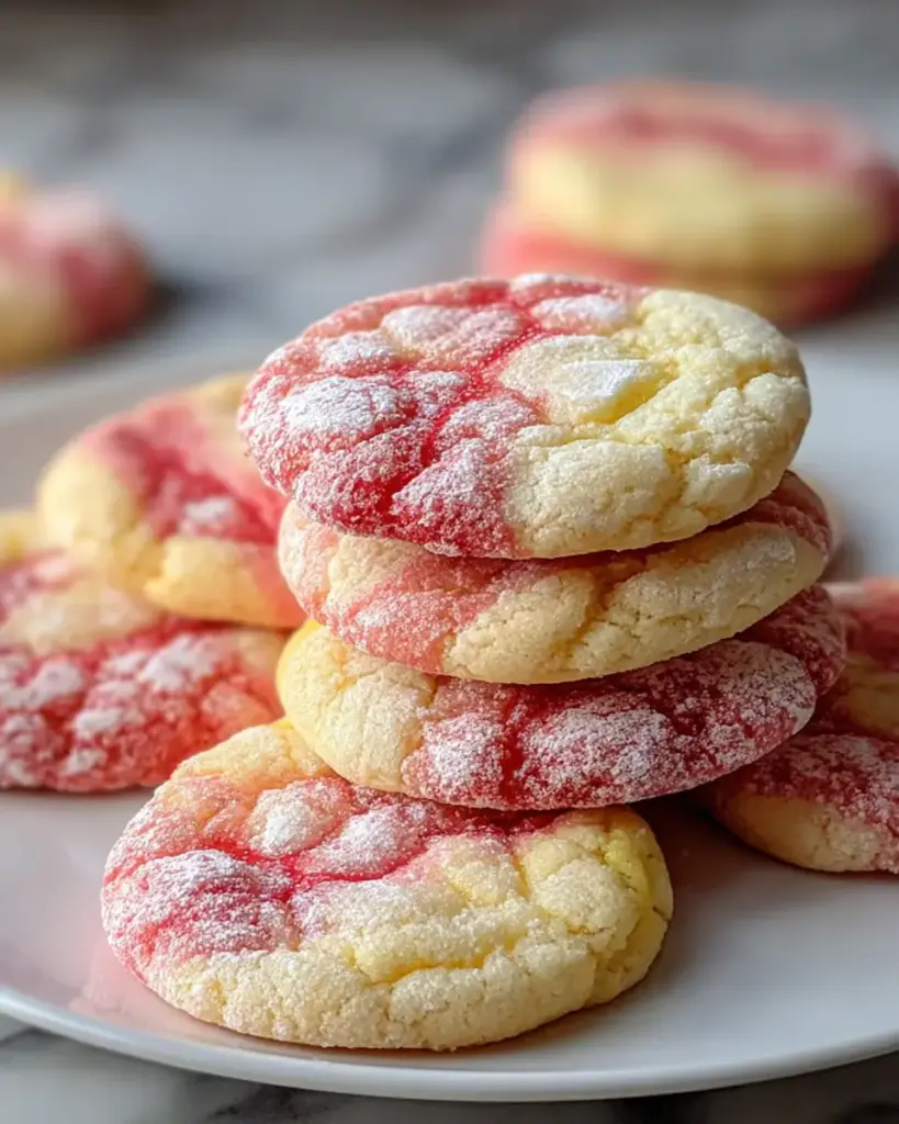 A delicious plate of Strawberry Lemonade Cookies