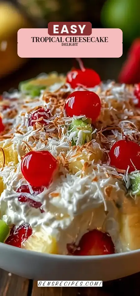 Pinterest pin (Design 2) for Hawaiian Cheesecake Salad