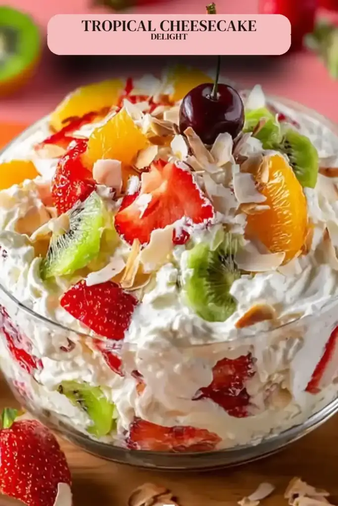 Pinterest pin (Design 2) for Easy Hawaiian Cheesecake Salad