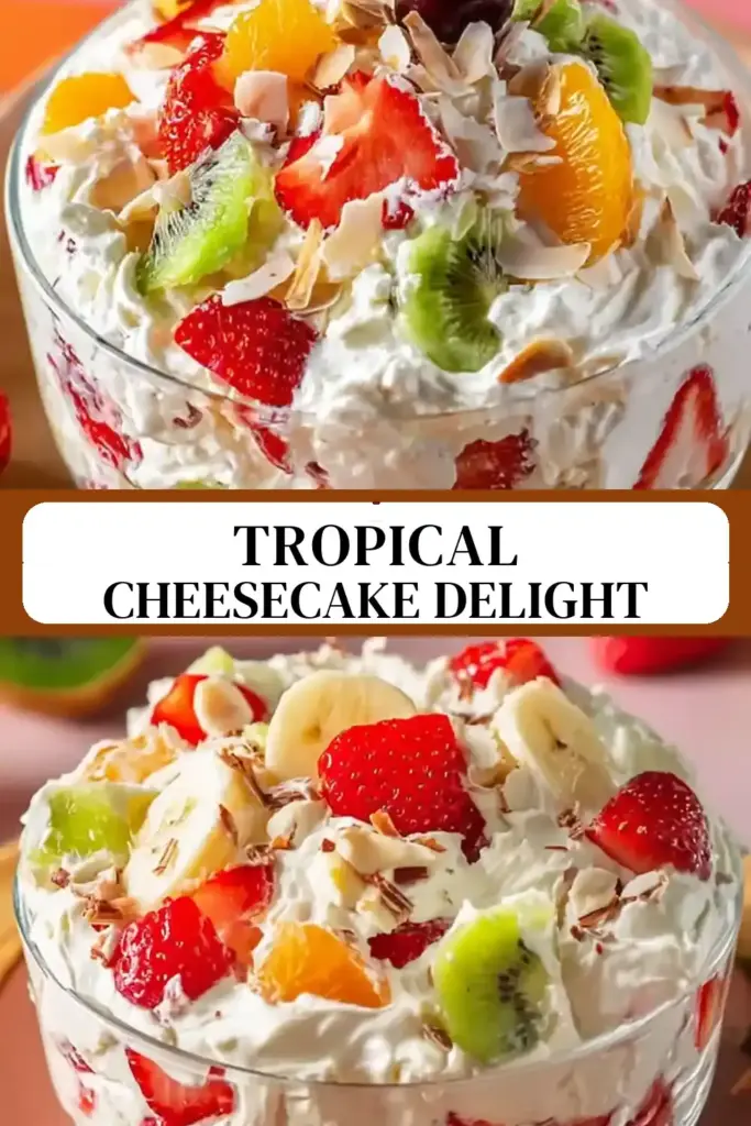 Pinterest pin (Design 3) for Easy Hawaiian Cheesecake Salad