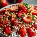 A delicious plate of Tangy Strawberry Crackle Salad – A Summer Sensation