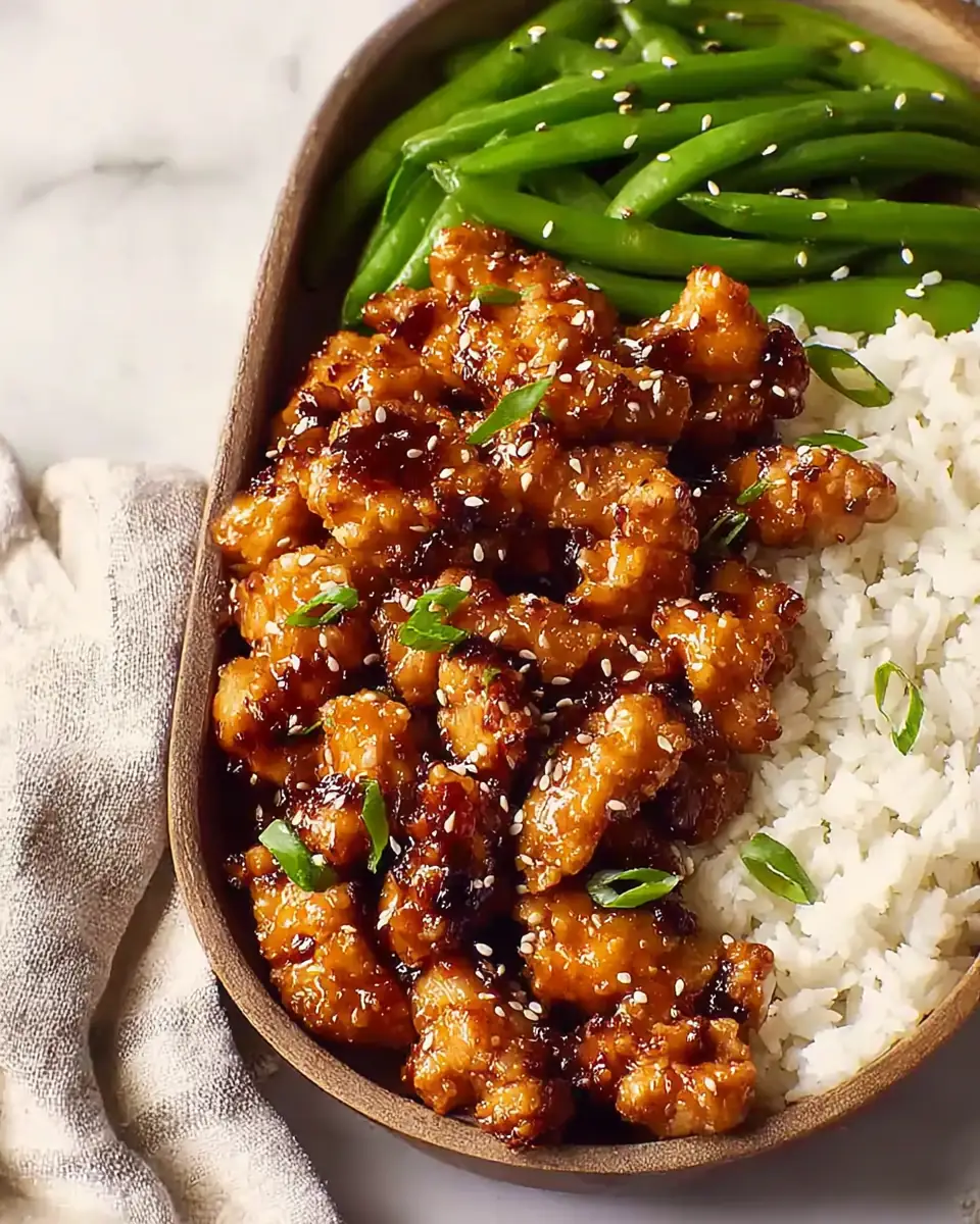 A delicious plate of Tasty High Protein Sesame Chicken