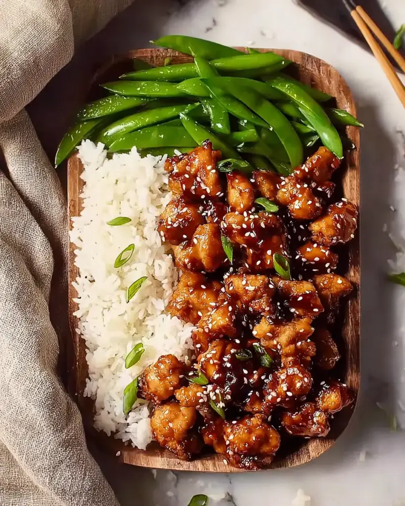 A delicious plate of Tasty High Protein Sesame Chicken