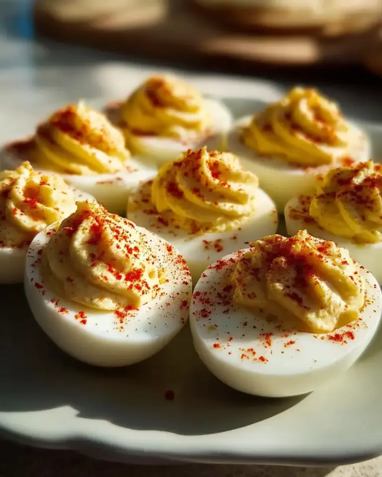 A delicious plate of The Ultimate Flawless Classic Deviled Eggs: Creamy, Tangy, and Foolproof