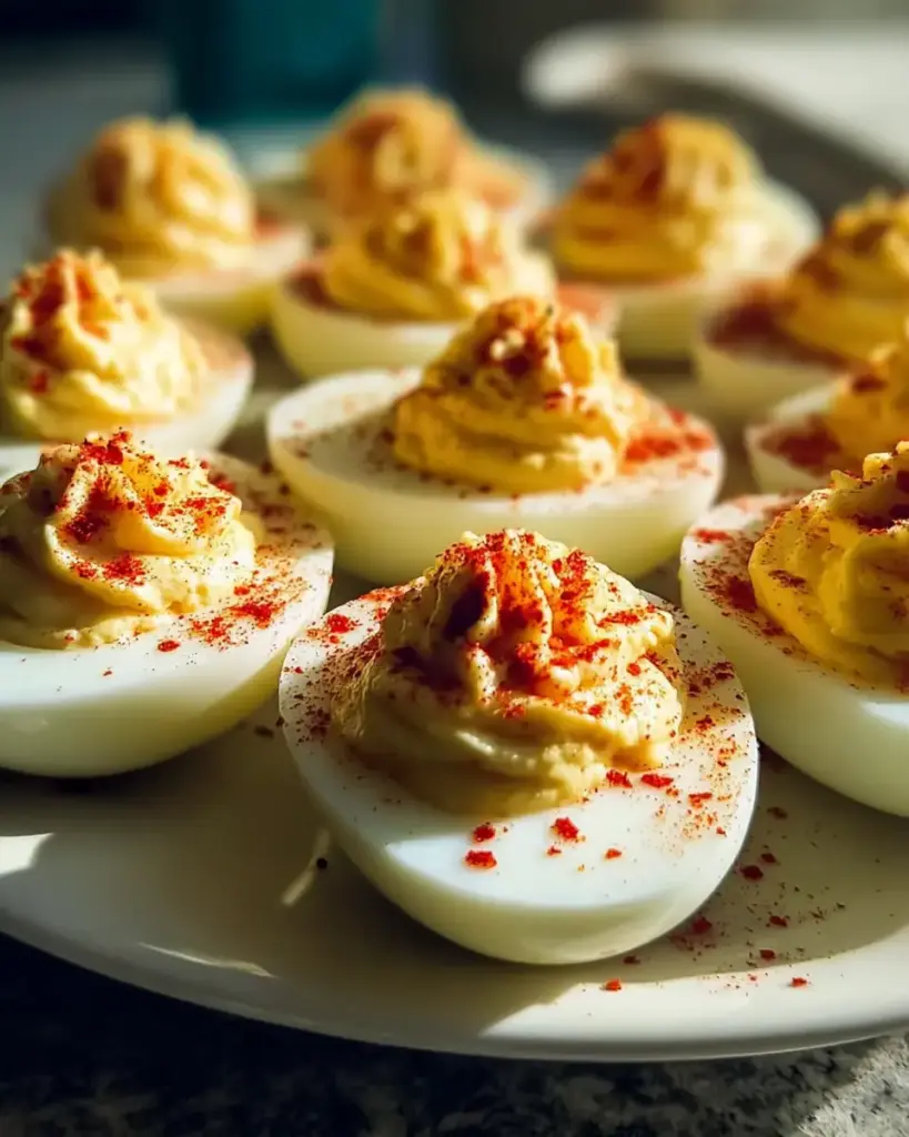 A delicious plate of The Ultimate Flawless Classic Deviled Eggs: Creamy, Tangy, and Foolproof