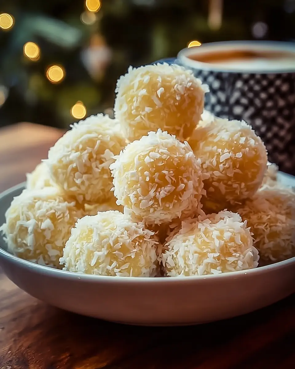 A delicious plate of Tropical Pineapple Coconut Balls