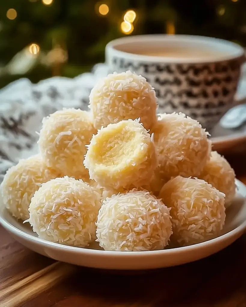 A delicious plate of Tropical Pineapple Coconut Balls