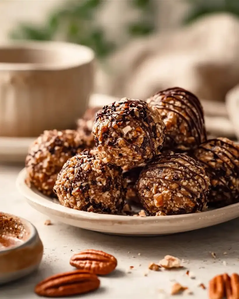 A delicious plate of Turtle Energy Balls