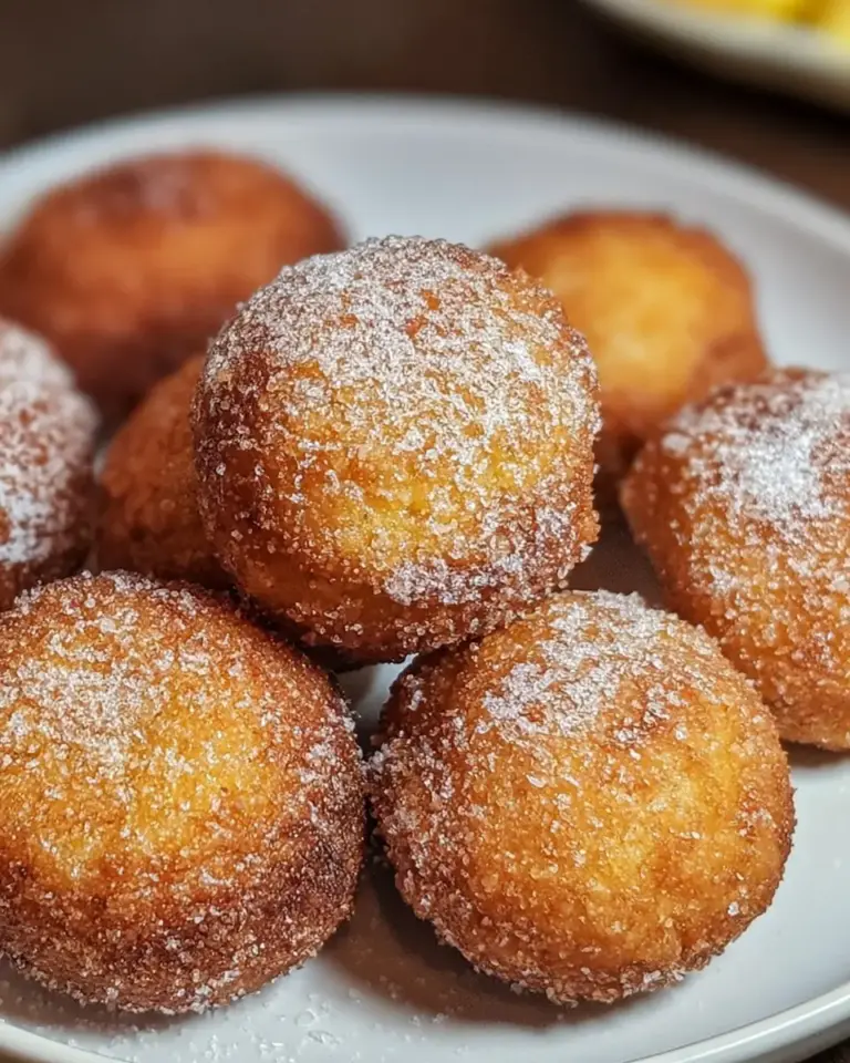 A delicious plate of 2-Ingredient Banana Donut Holes
