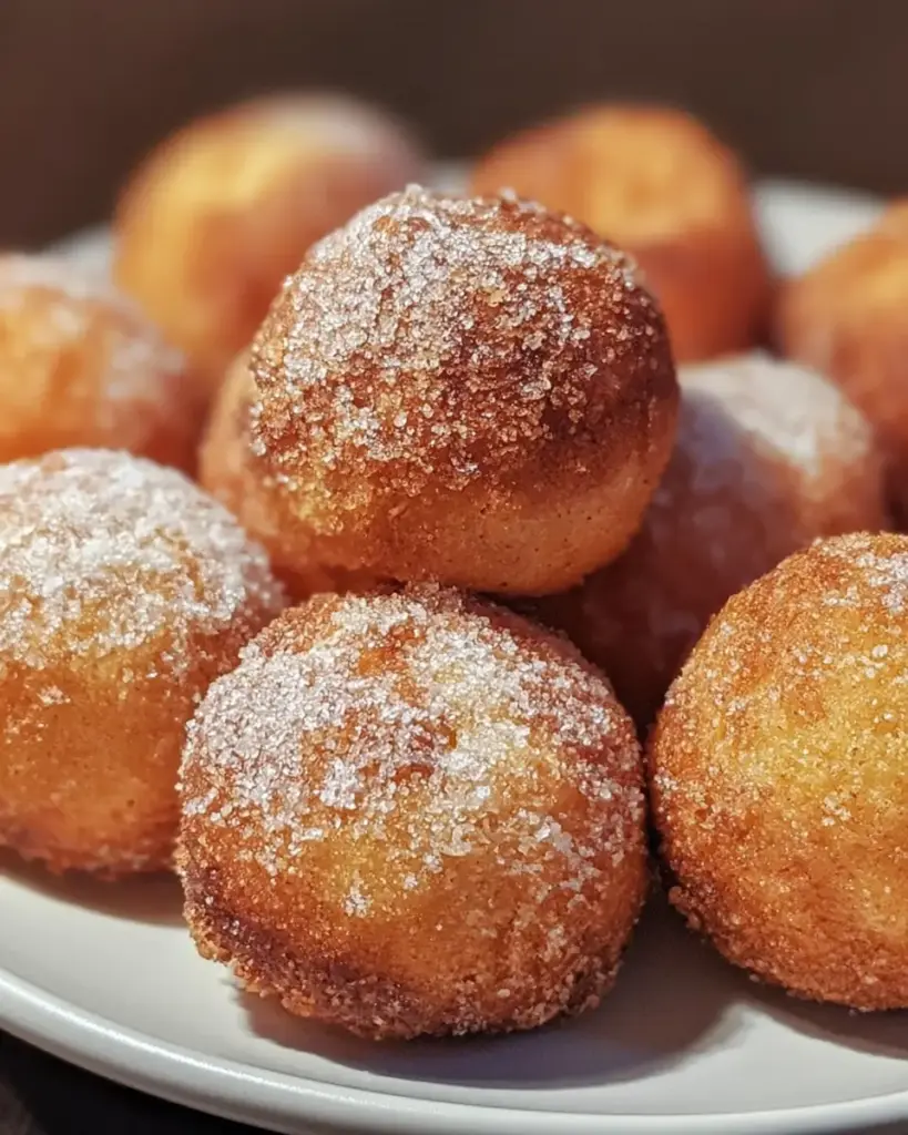 A delicious plate of 2-Ingredient Banana Donut Holes