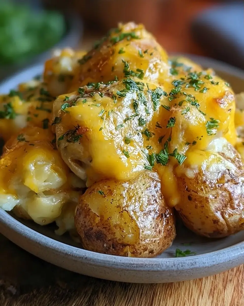 A delicious plate of 3-Ingredient Cheesy Ranch Potatoes