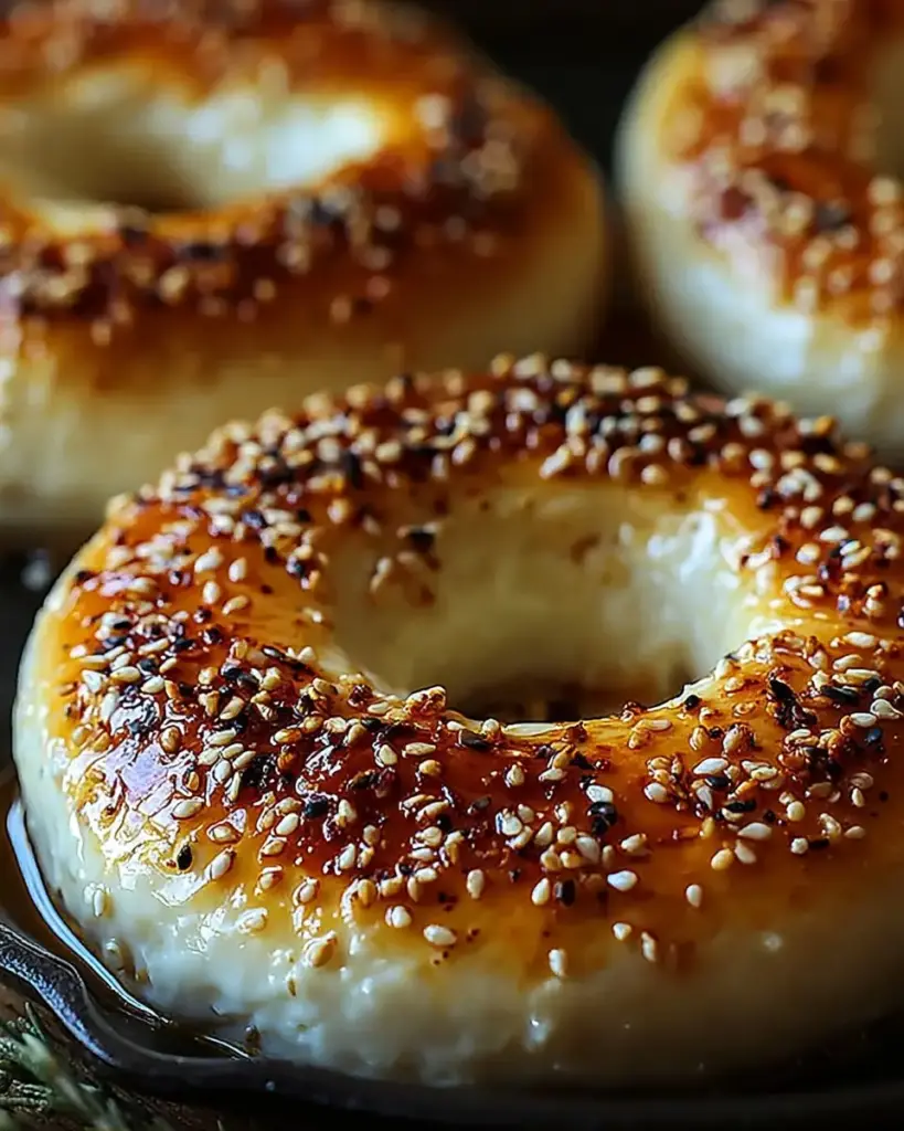 A delicious plate of 3 Ingredient Cottage Cheese Protein Bagels