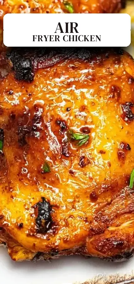 Pinterest pin (Design 2) for Easy Air Fryer Boneless Skinless Chicken Thighs
