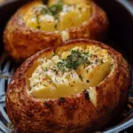 A delicious plate of Air Fryer Baked Potatoes