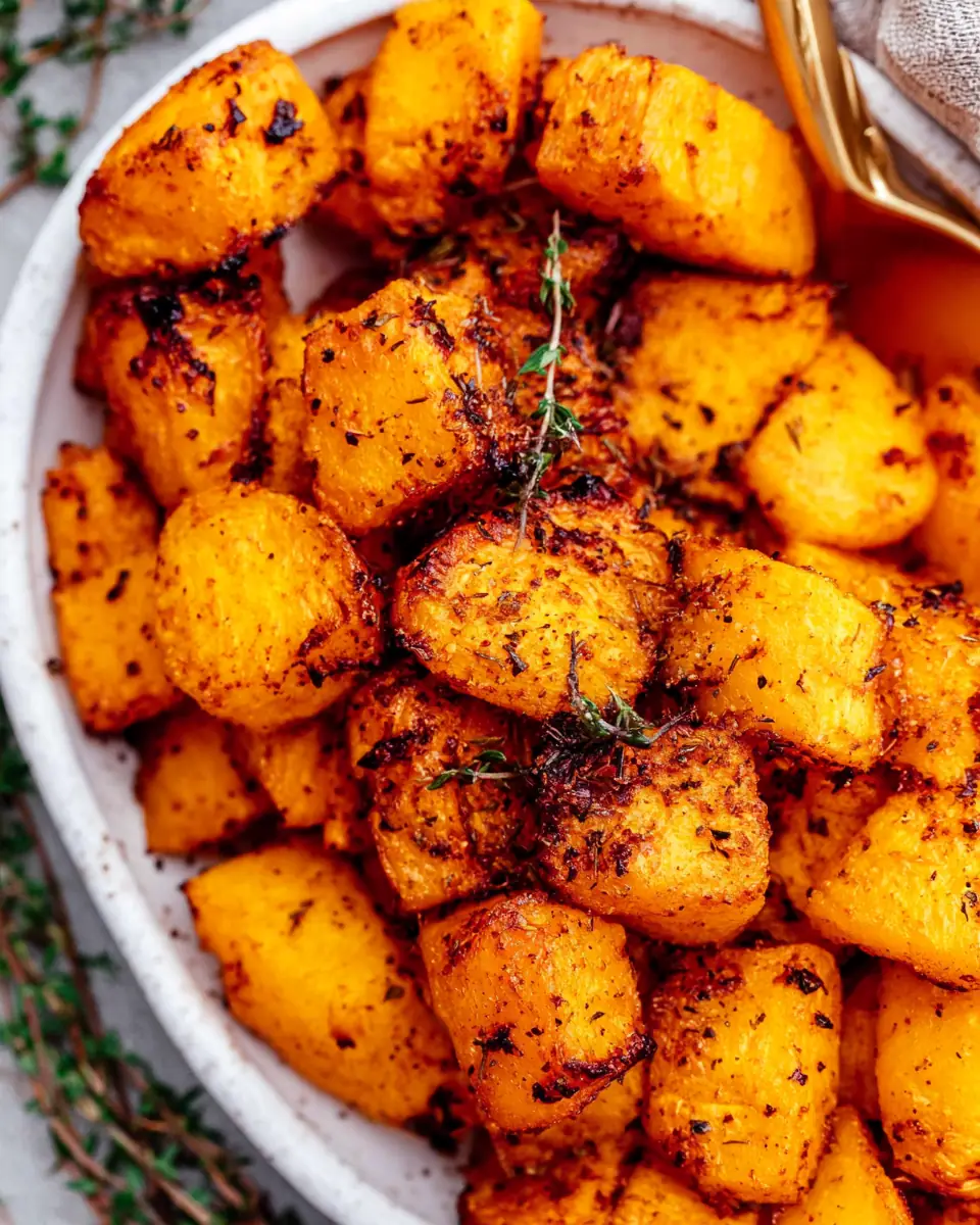 A delicious plate of Air Fryer Butternut Squash