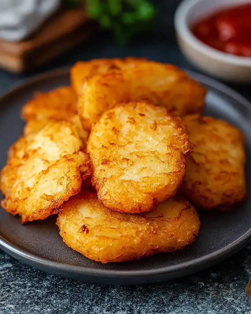 A delicious plate of Air Fryer Hash Browns