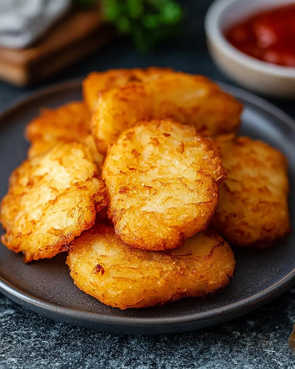 A delicious plate of Air Fryer Hash Browns